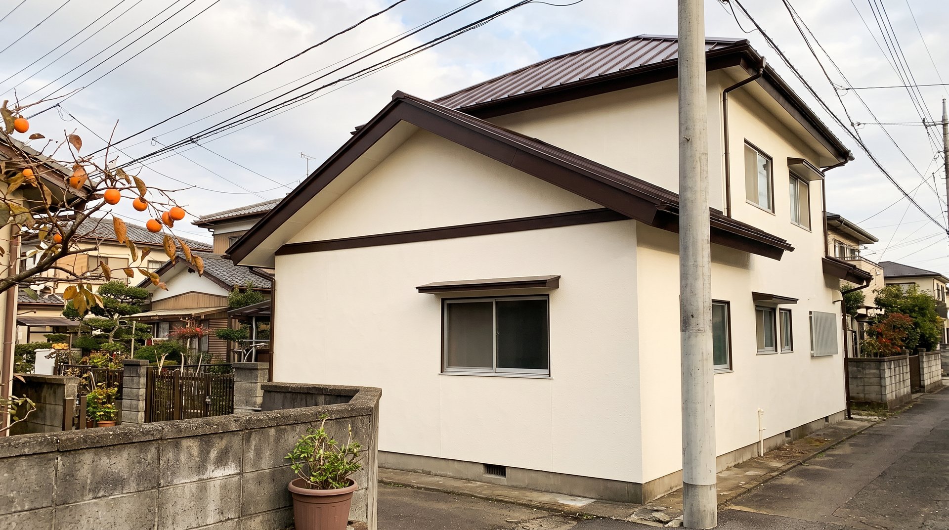 塗り替えを終えた住宅の外壁と屋根(イメージ)